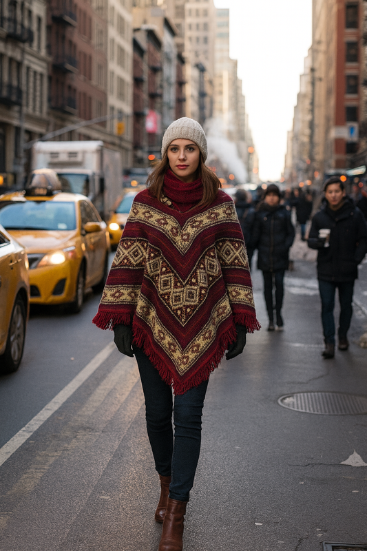 Mexican Urban Poncho for Women