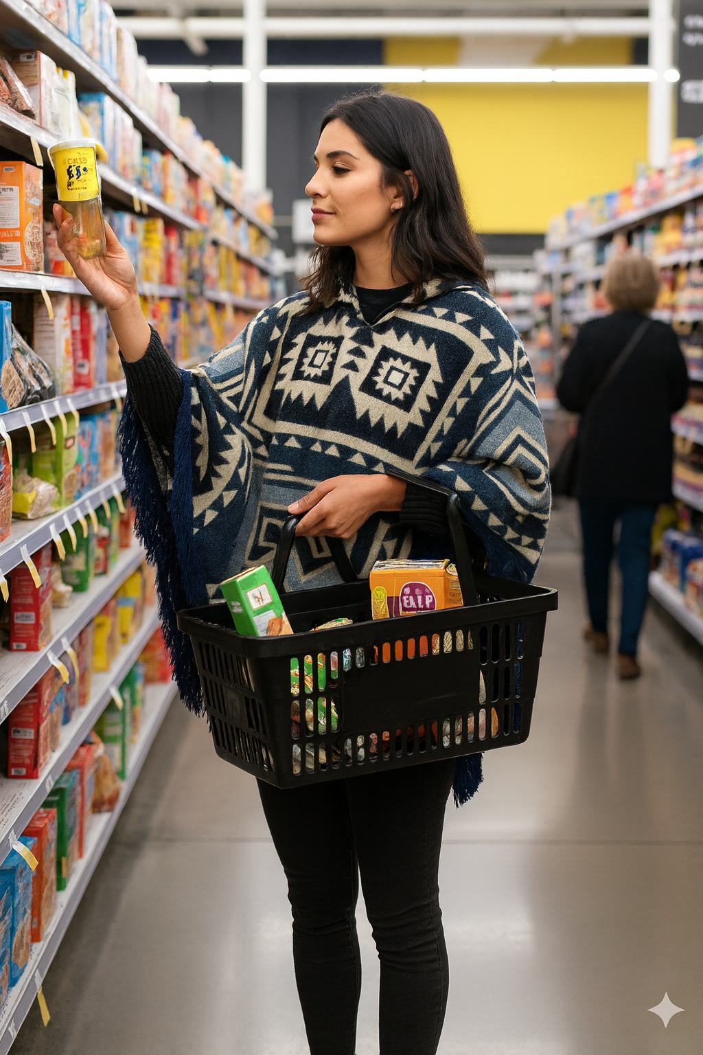 Boho Mexican Hooded Poncho for Women