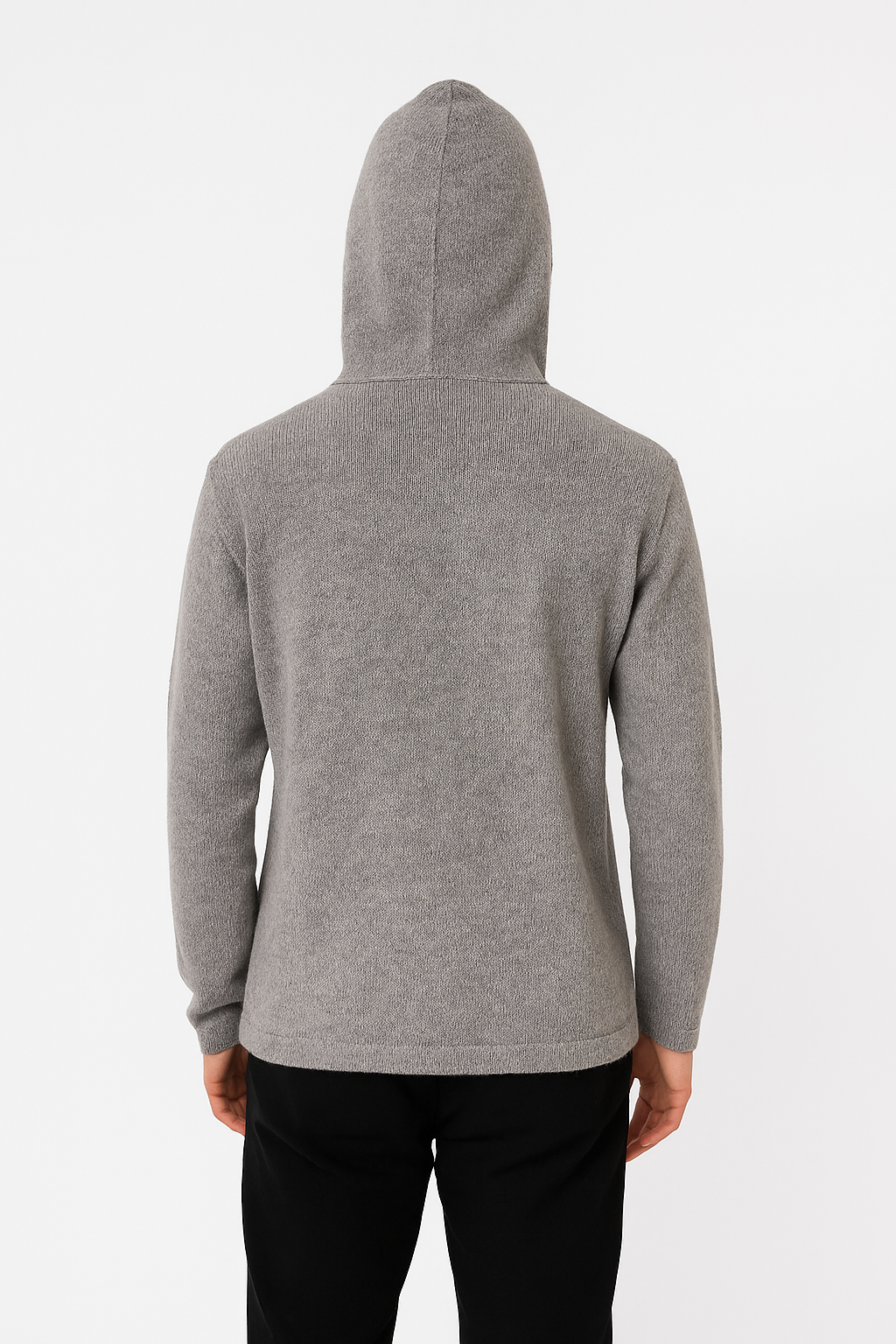 Alpaca Zip Hoodie in Light Gray