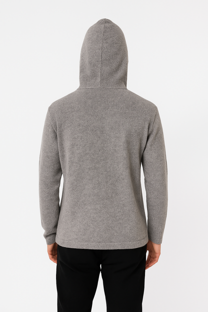 Alpaca Zip Hoodie in Light Gray