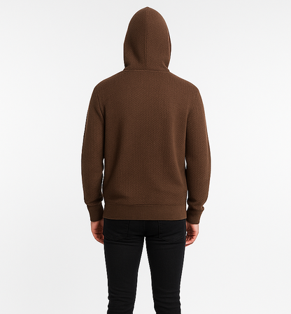 Unisex Alpaca Blend Zip Hoodie – Chestnut Brown