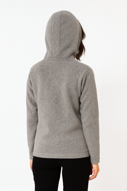 Unisex Alpaca Zip Hoodie in Light Gray