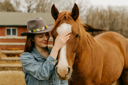 Western Beaded Hat Band with Eagle Motif