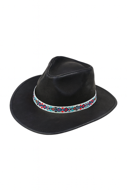 Western Beaded Hat Band with Colorful Diamonds