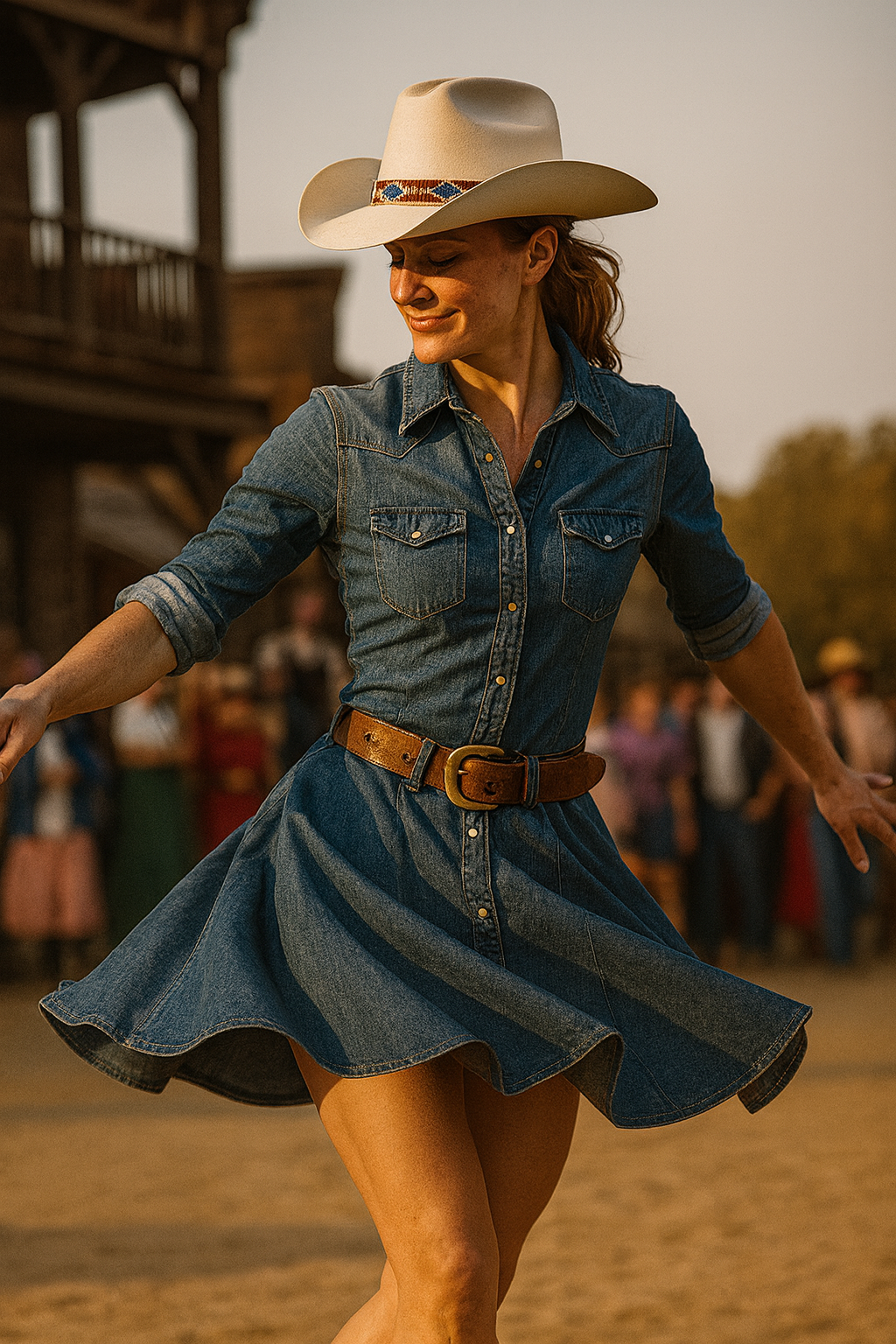 Western Beaded Hat Band | Brown & Blue Tribal Pattern