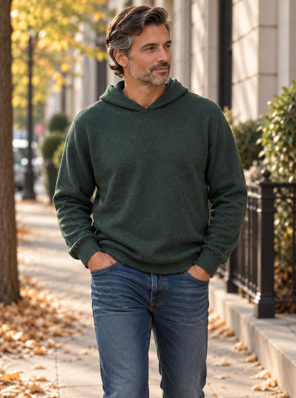 Alpaca Hoodie in Forest Green