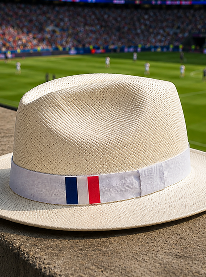 Panama Hat France Flag - White