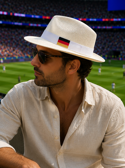 Chapeau Panama Drapeau de l'Allemagne Blanc