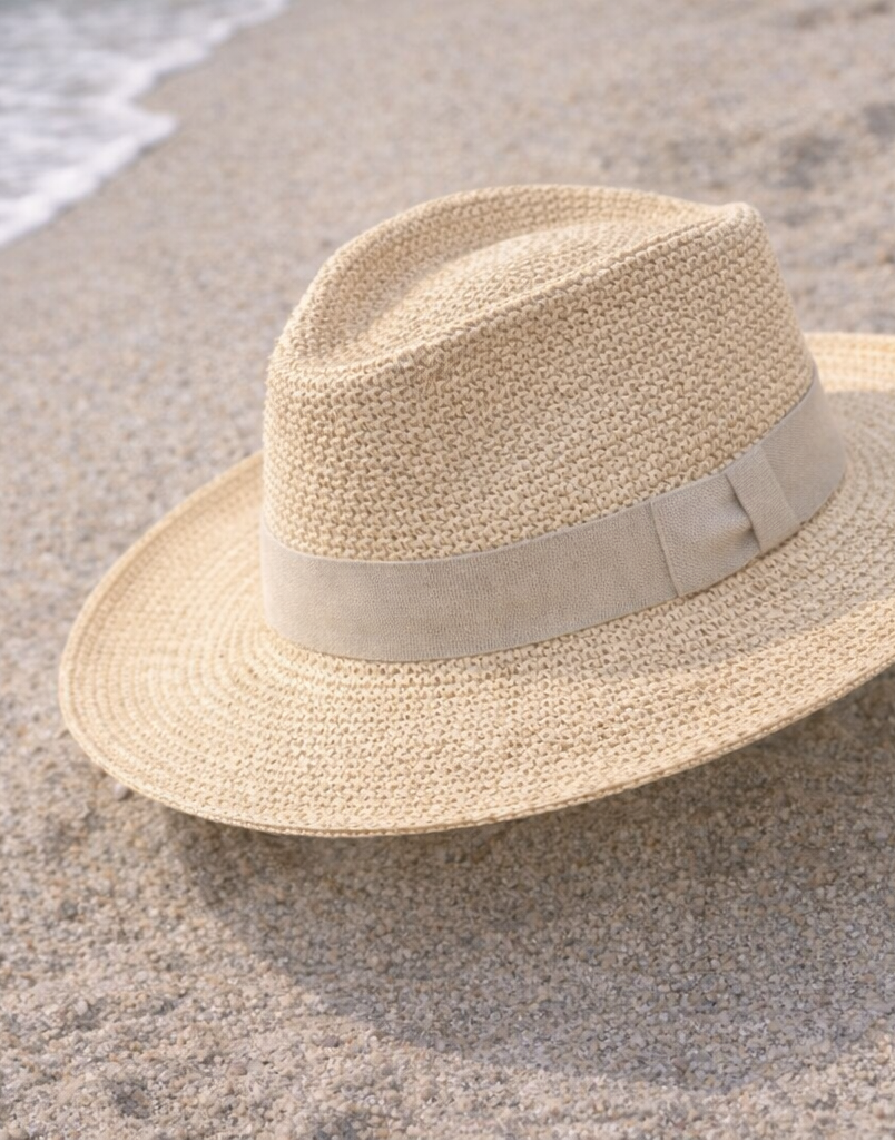 Wide Brim Straw Hat – Neutral Fedora Style | Paper Straw Blend | Summer Resort Fedora Straw Panama Hat | The Riviera Edition – Gamboa main image 2