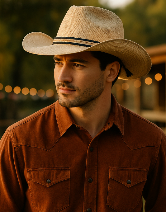 Genuine Adjustable Horsehair Hat Band - Black & white