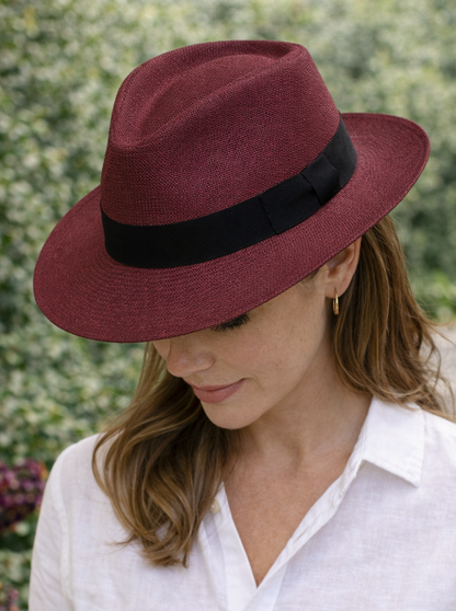 Fedora Panama Hat Wine | The Color Edit