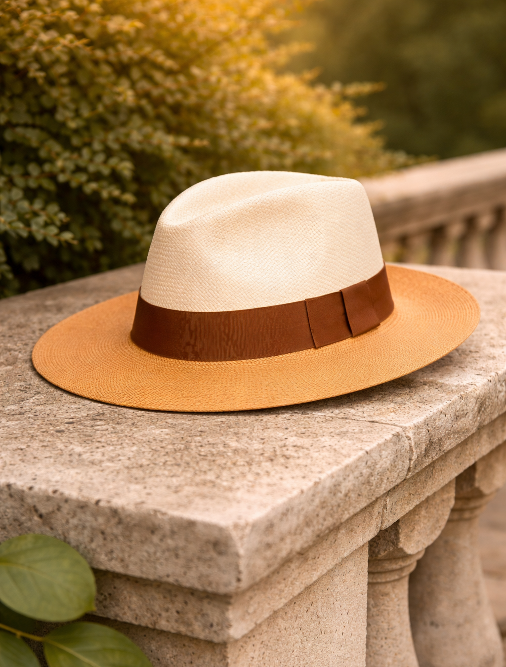Bicolor Fedora Panama Hat - Natural & Habano | The Color Edit – Gamboa