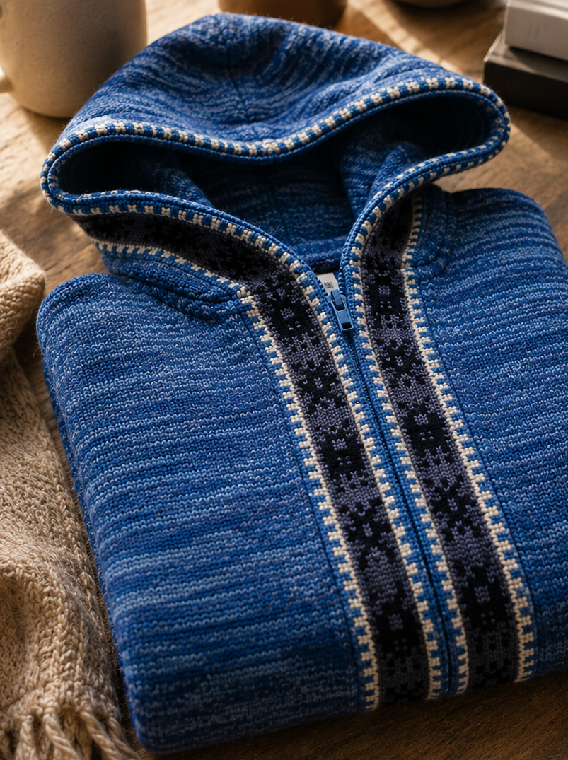 Blue Alpaca Cardigan for Women