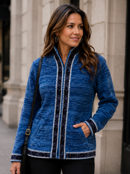 Blue Alpaca Cardigan for Women