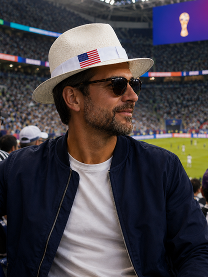 Chapeau Panama Drapeau des États Unis Blanc
