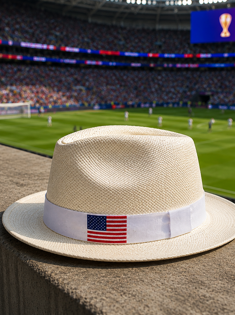 Chapeau Panama Drapeau des États Unis Blanc