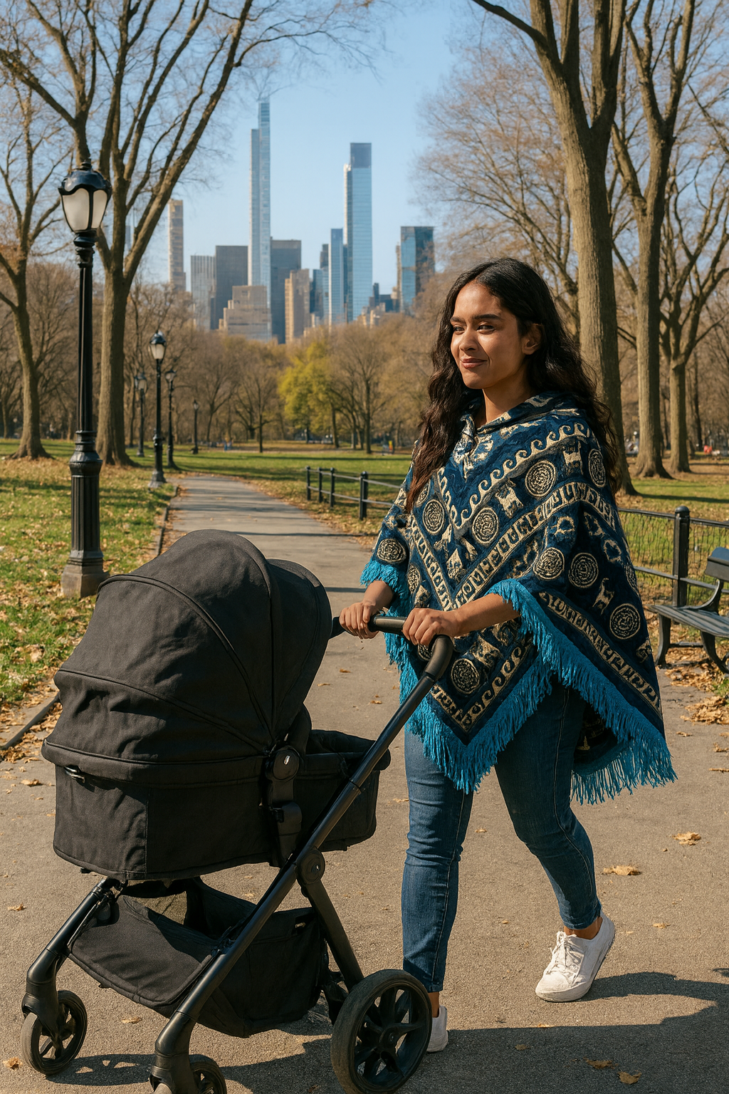 Mexican Tribal Design Poncho for Women