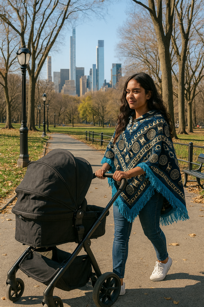 Mexican Tribal Design Poncho for Women