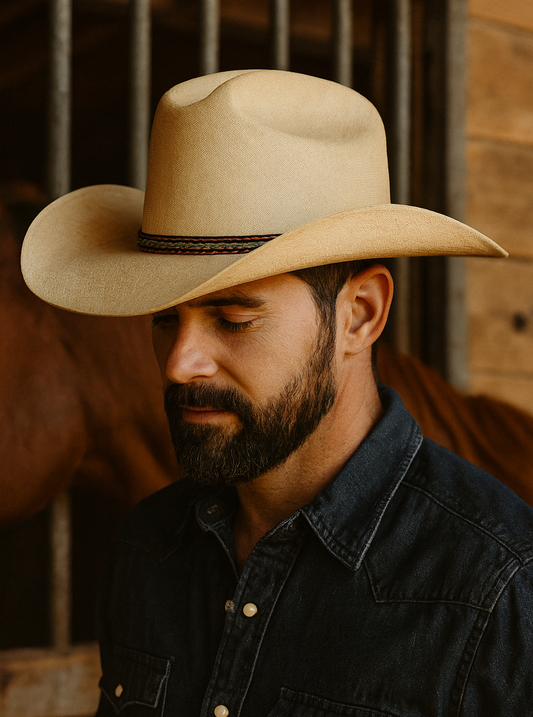 Genuine Horsehair Hat Band - Brown and Black