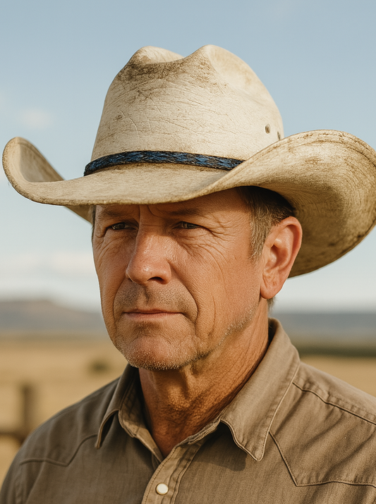 Genuine Horsehair Hat Band - Blue