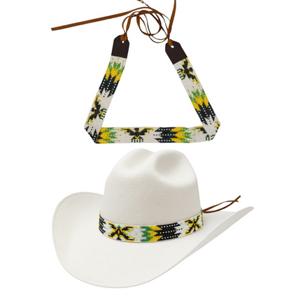 Western Beaded Hat Band with Eagle Motif