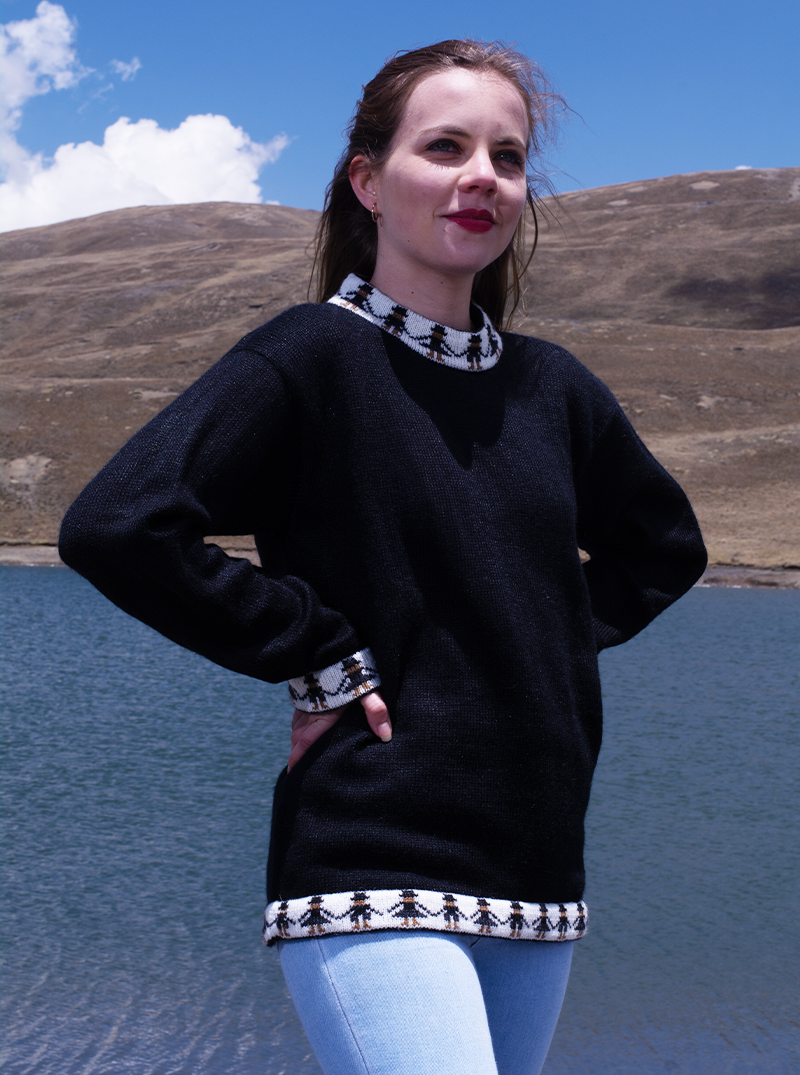 Andean Style Alpaca Wool Sweater for Women