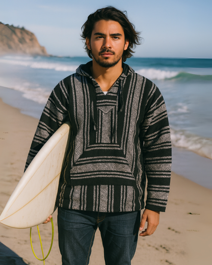 Hoodie Baja Mexicain pour Hommes et Femmes | Hoodie Unisexe | Noir