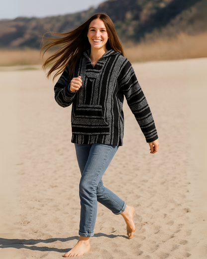 Hoodie Baja Mexicain pour Hommes et Femmes | Hoodie Unisexe | Noir
