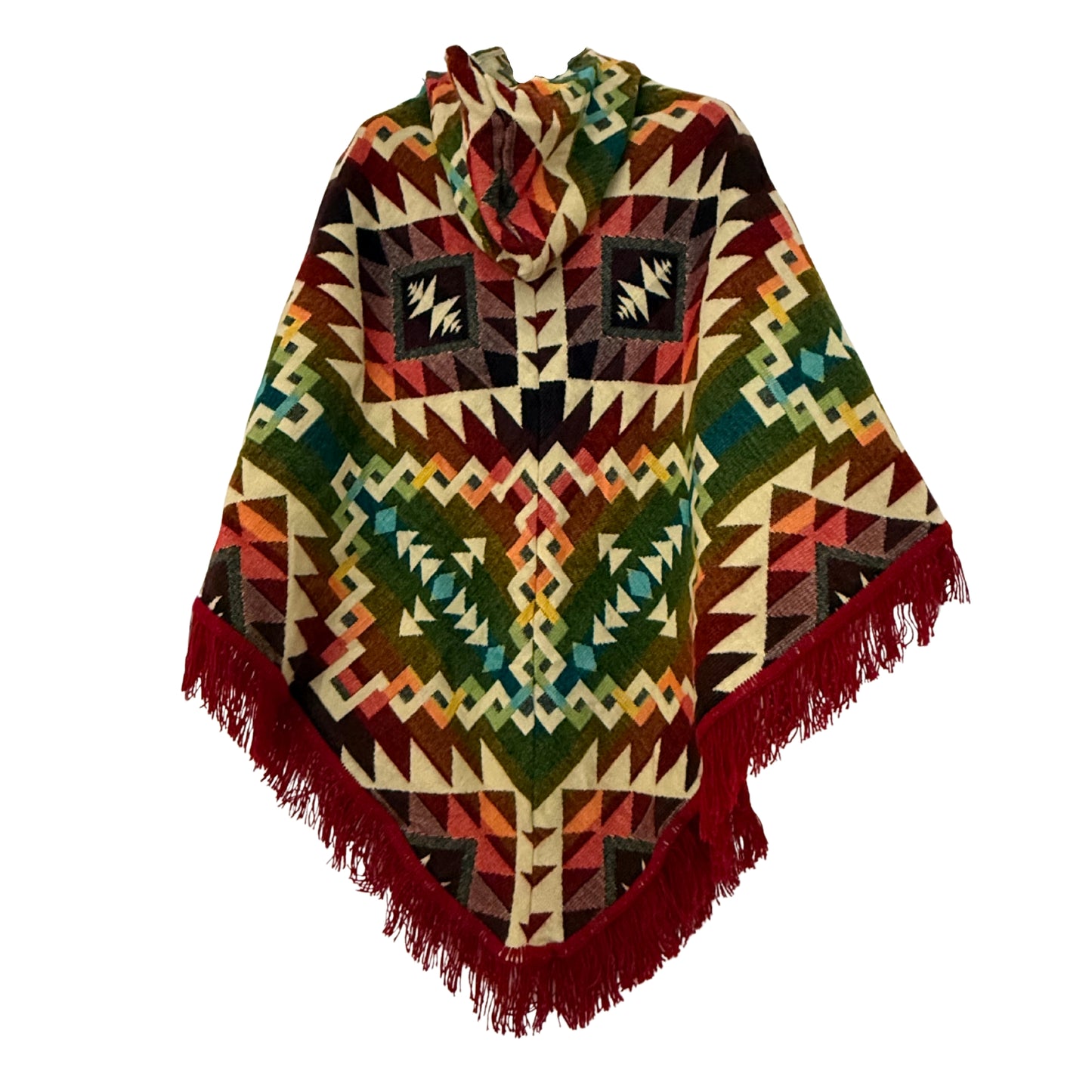 Bohemian Mexican Hooded Poncho for Women