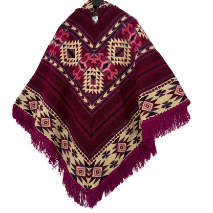 Women’s Boho Mexican Hooded Poncho
