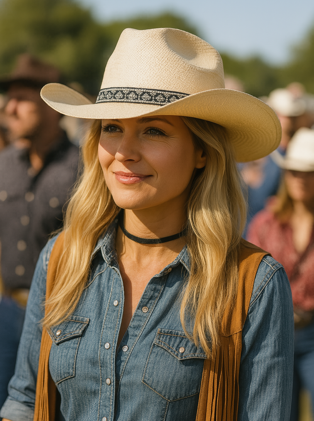 Ethnic Rhinestone Hat Band