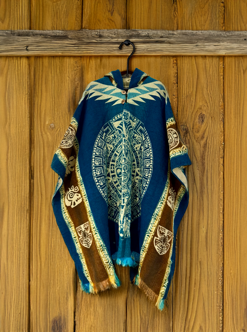 Aztec Rug Poncho Poncho Mexicano Azteca | Diseño Tribal – Gamboa