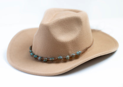 Western Hat Band | Turquoise Chip & Leather Cord