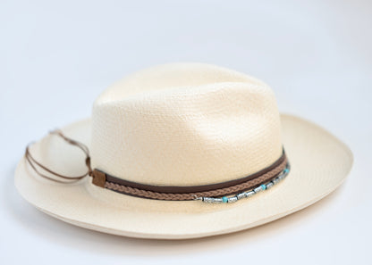 Turquoise Beaded Braided Hat Band