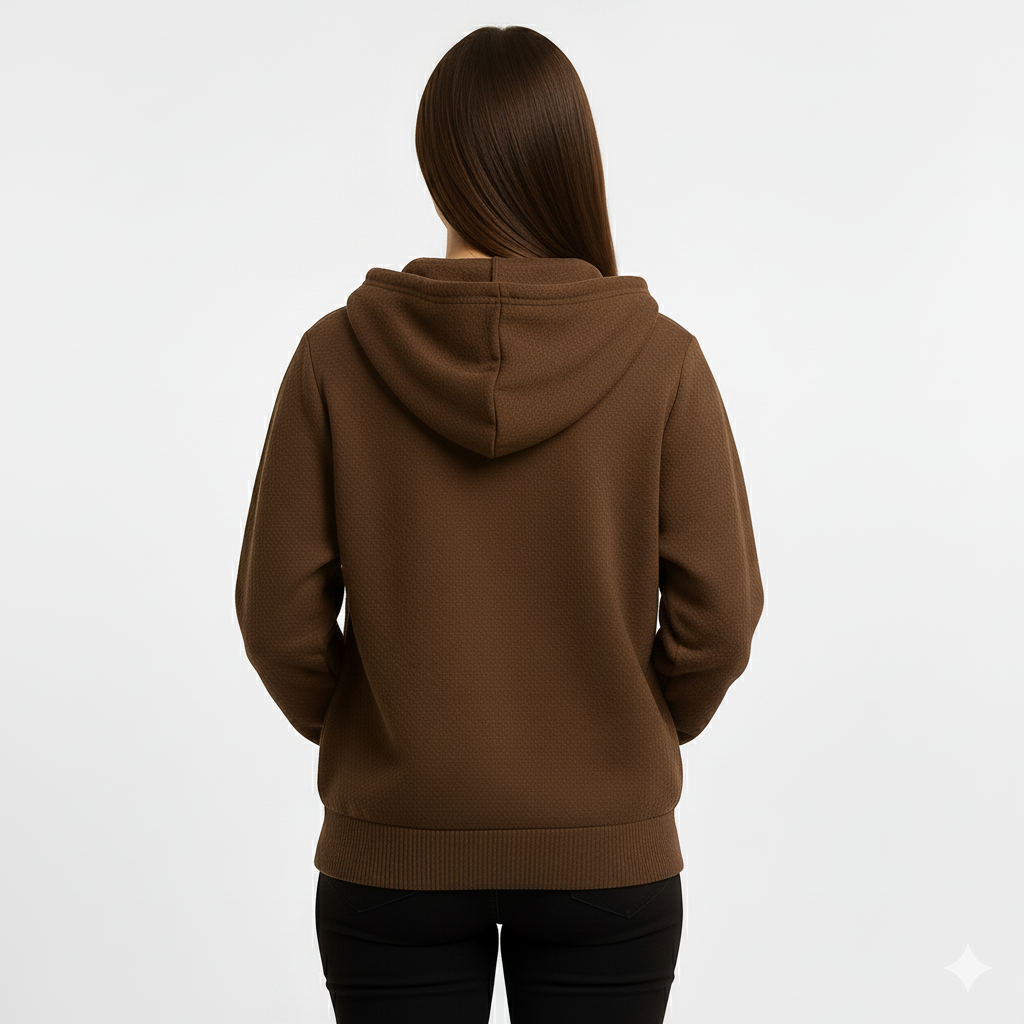 Chocolate Alpaca Blend Zip Hoodie