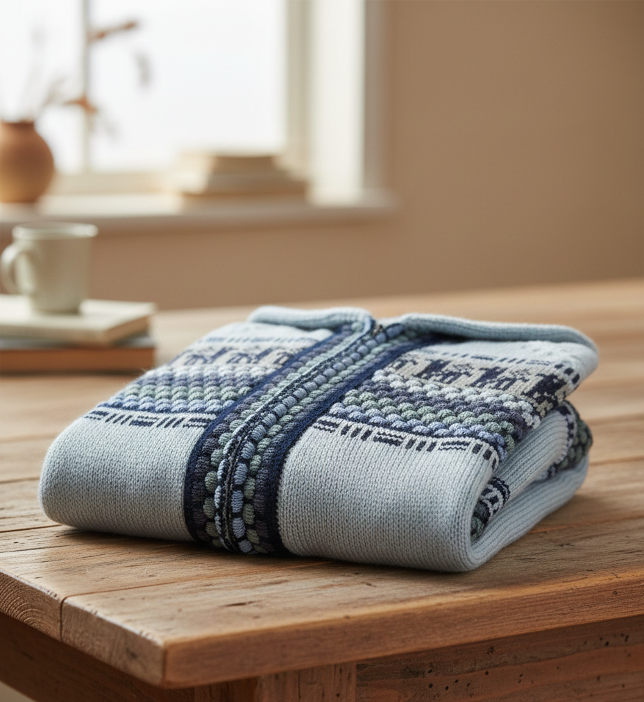 Fair Isle Alpaca Zip Up Hoodie for Women