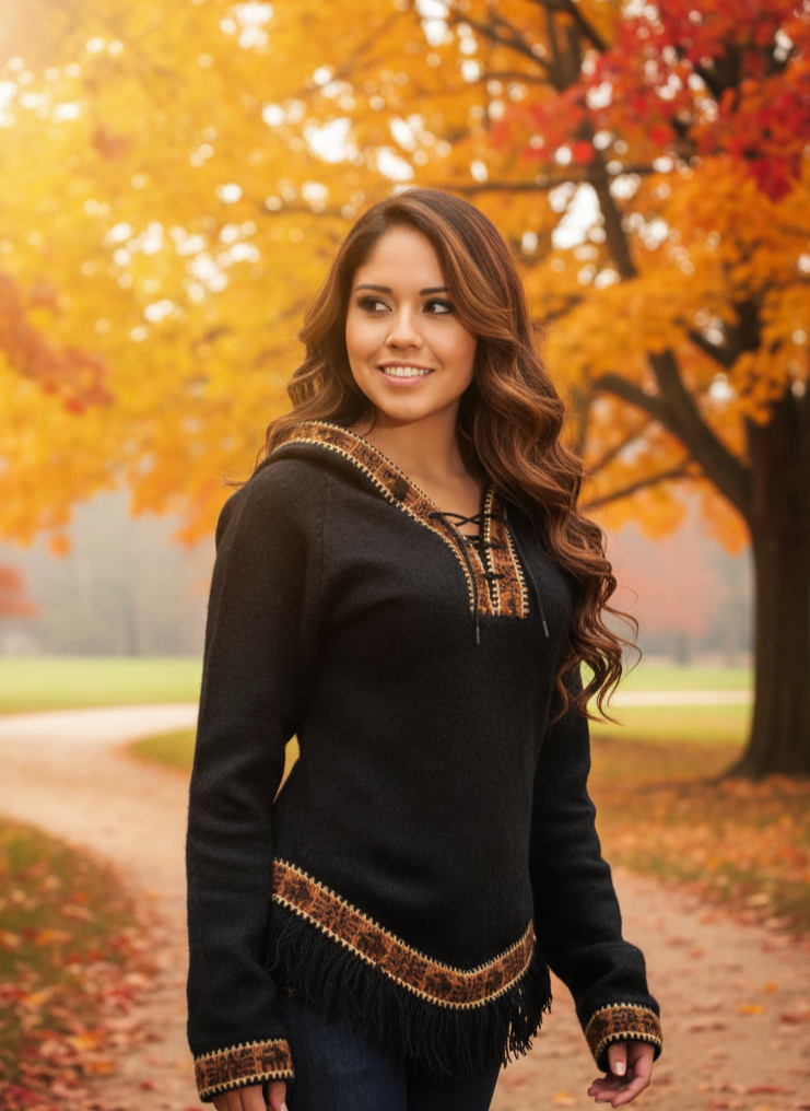 Alpaca Womens Hoodie with Fleeces