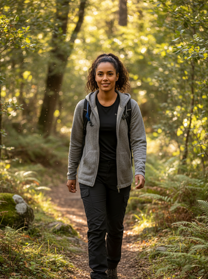 Unisex Alpaca Zip Hoodie in Light Gray