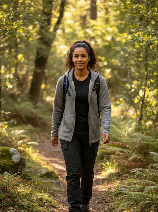 Unisex Alpaca Zip Hoodie in Light Gray