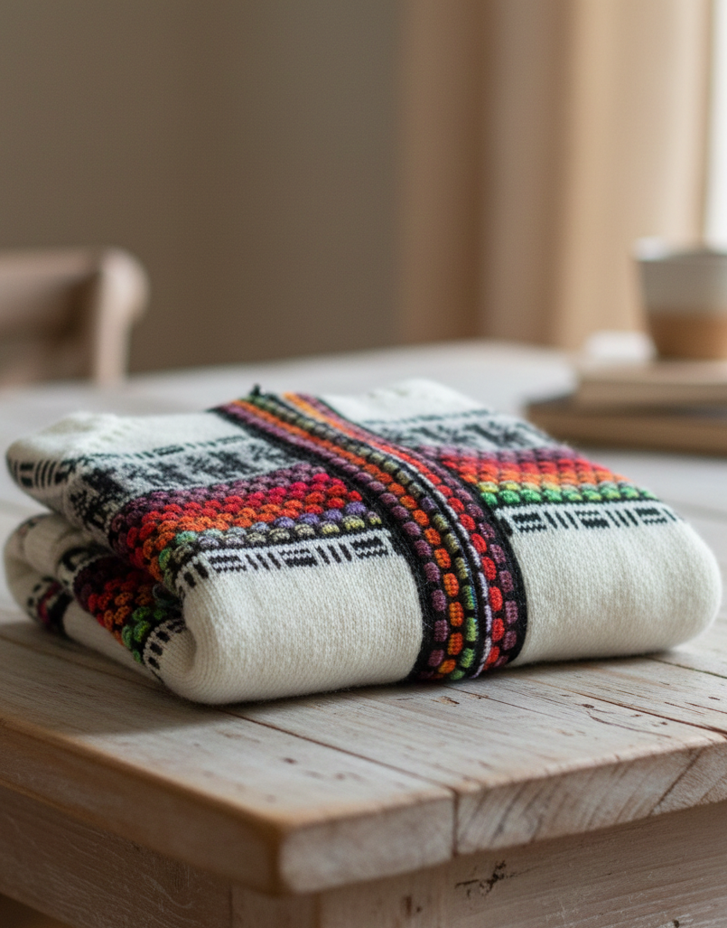 Fair Isle Alpaca Zip Up Hoodie for Women