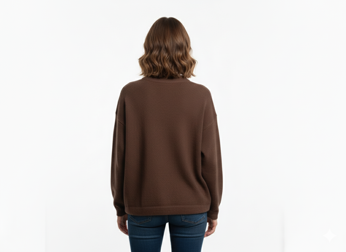 Unisex Alpaca Blend Sweater in Chocolate Brown