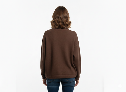 Unisex Alpaca Blend Sweater in Chocolate Brown