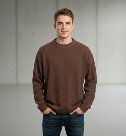 Unisex Alpaca Blend Sweater | Chocolate Brown