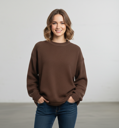 Unisex Alpaca Blend Sweater in Chocolate Brown