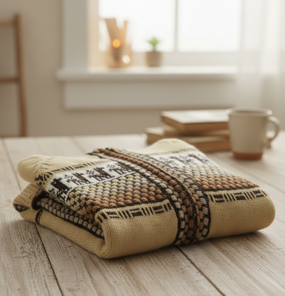 Fair Isle Alpaca Zip Up Hoodie for Women