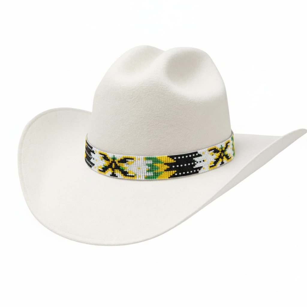 Western Beaded Hat Band with Eagle Motif