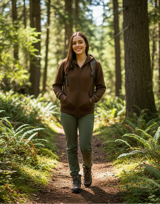 Chocolate Alpaca Blend Zip Hoodie