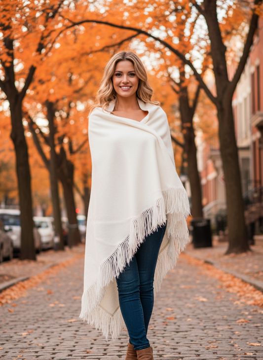 Alpaca Shawl Open Poncho for Women