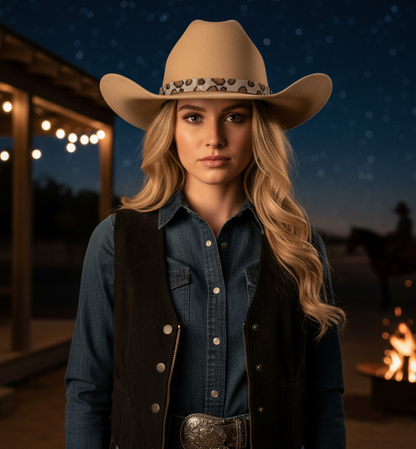 Strass Western Animal Print Hat Band