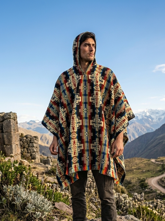 Multicolor Mexican Poncho